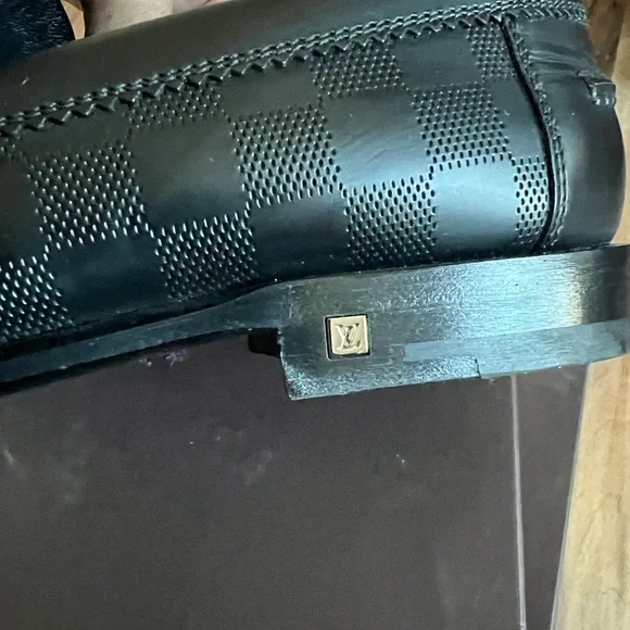 Louis Vuitton Black Checkered Loafers